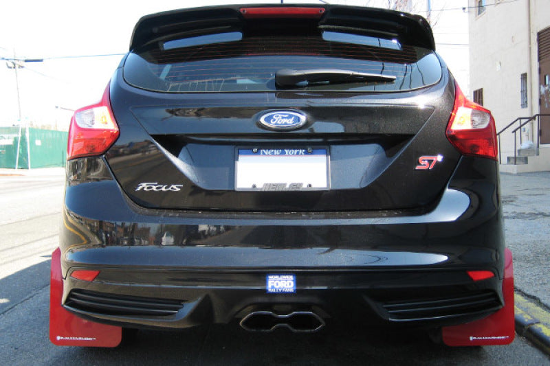 Rally Armor 12-19 Ford Focus ST / 16-19 RS Black UR Mud Flap w/Nitrous Blue Logo-Mud Flaps-Grocery Getter Performance