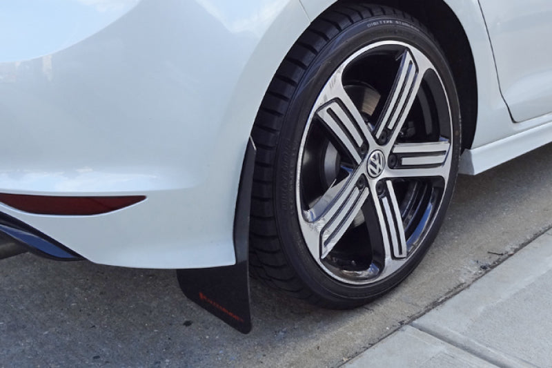 Rally Armor 15-17.5 MKVII VW Golf R Black UR Mud Flap w/Blue Logo-Mud Flaps-Grocery Getter Performance