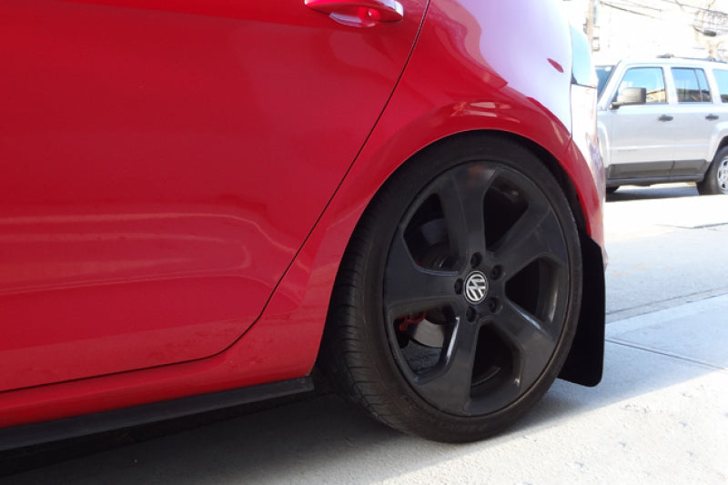 Rally Armor 15-21 MKVII VW Golf/GTI Black UR Mud Flap w/Blue Logo-Mud Flaps-Grocery Getter Performance