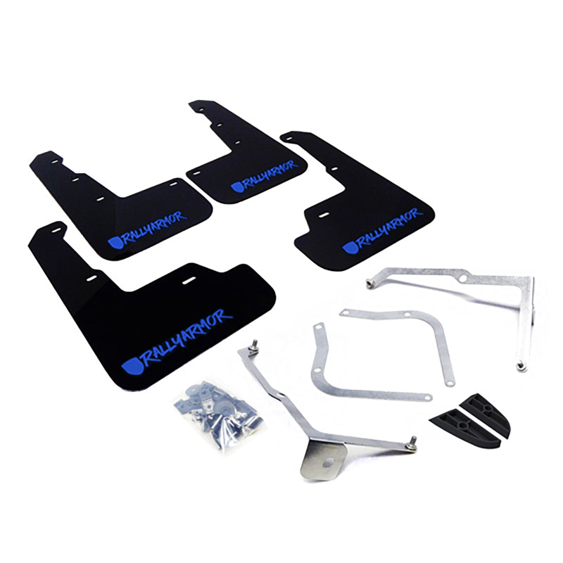 Rally Armor 15-21 Subaru WRX/STI Black Mud Flap Blue Altered Font Logo-Mud Flaps-Grocery Getter Performance