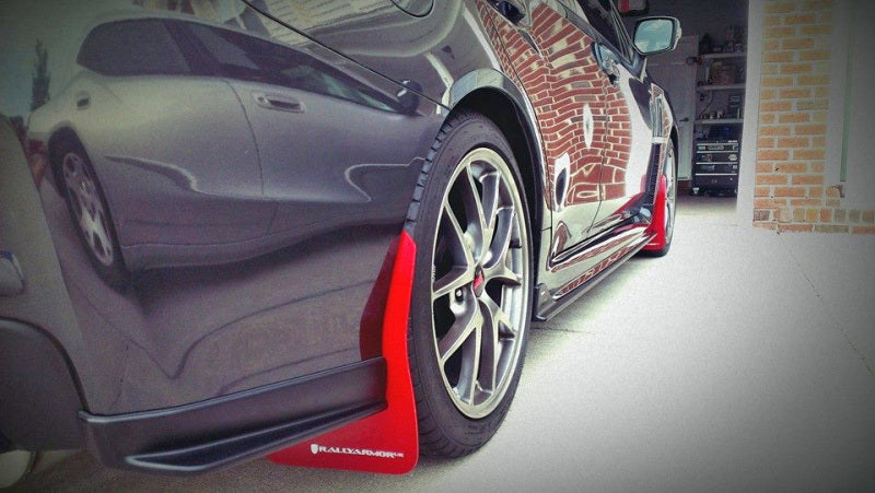Rally Armor 15-21 Subaru WRX/STI Black Mud Flap Grey Altered Font Logo-Mud Flaps-Grocery Getter Performance