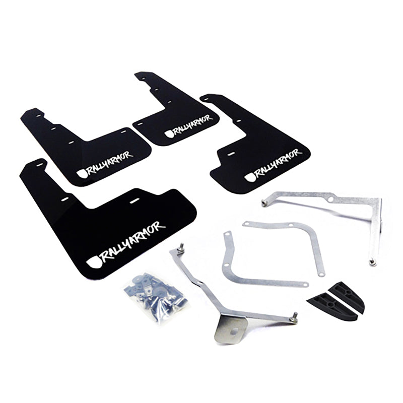 Rally Armor 15-21 Subaru WRX/STI Black Mud Flap White Altered Font Logo-Mud Flaps-Grocery Getter Performance