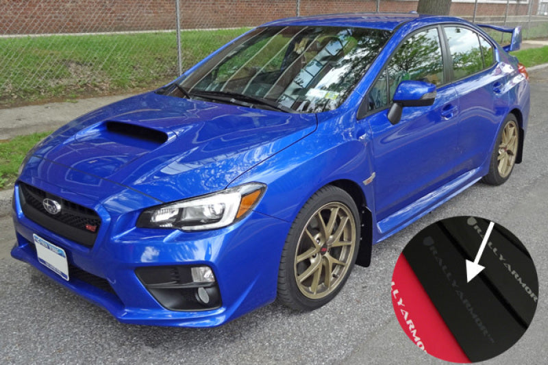 Rally Armor 15-21 Subaru WRX/STI Black UR Mud Flap w/Grey Logo-Mud Flaps-Grocery Getter Performance