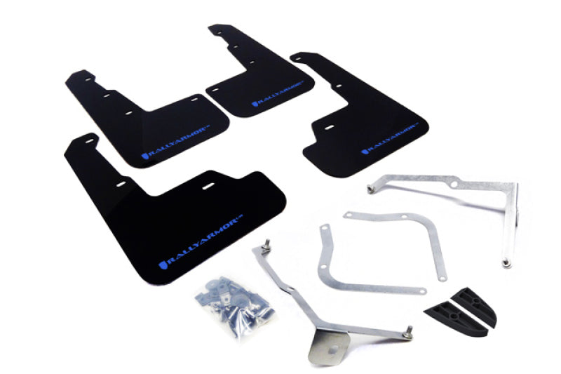 Rally Armor 15-21 Subaru WRX/STI Black UR Mud Flap w/Light Blue Logo-Mud Flaps-Grocery Getter Performance
