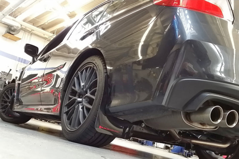 Rally Armor 15-21 Subaru WRX/STI White UR Mud Flap w/Black Logo-Mud Flaps-Grocery Getter Performance