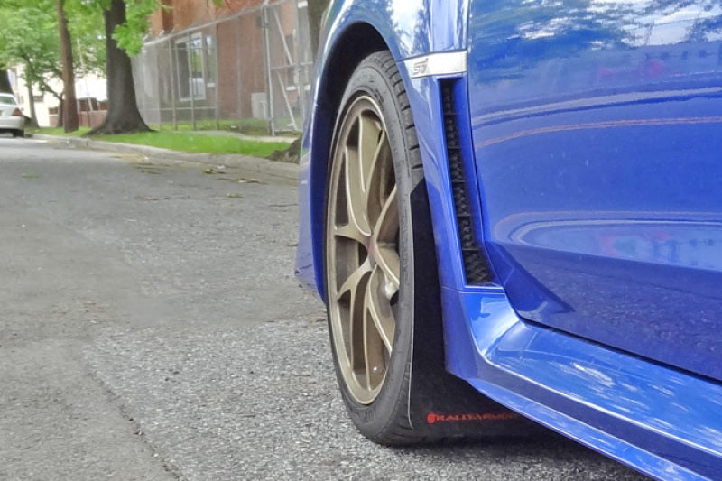 Rally Armor 15-21 Subaru WRX/STI White UR Mud Flap w/Red Logo-Mud Flaps-Grocery Getter Performance