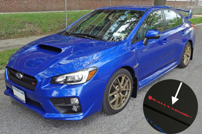 Rally Armor 15-21 Subaru WRX/STI White UR Mud Flap w/Red Logo-Mud Flaps-Grocery Getter Performance
