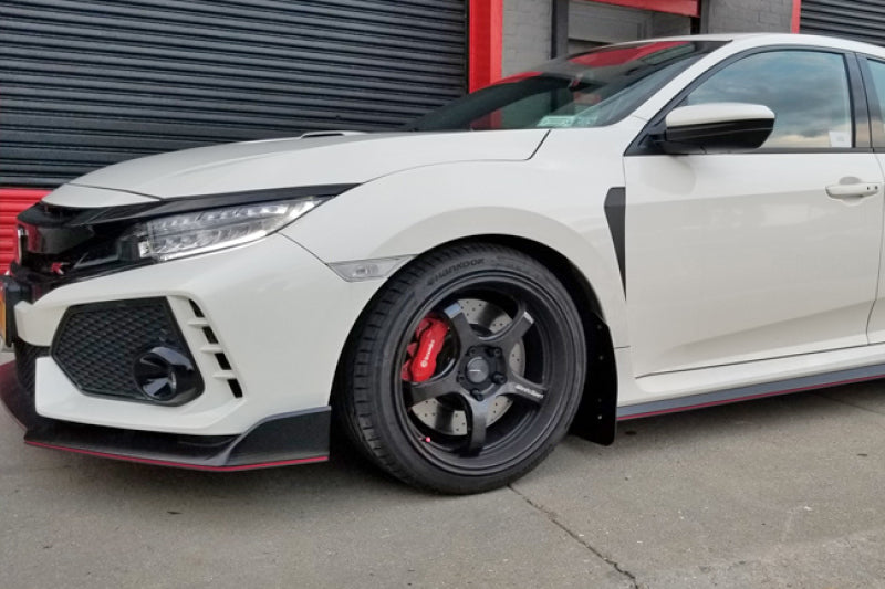 Rally Armor 17-22 Honda Civic Type R White UR Mud Flap w/Red Logo-Mud Flaps-Grocery Getter Performance