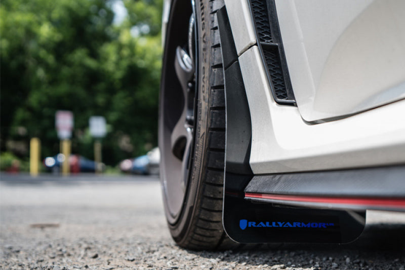 Rally Armor 17-22 Honda Civic Type R White UR Mud Flap w/Red Logo-Mud Flaps-Grocery Getter Performance