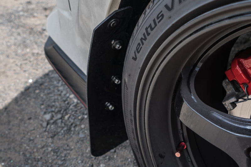 Rally Armor 17-22 Honda Civic Type R White UR Mud Flap w/Red Logo-Mud Flaps-Grocery Getter Performance