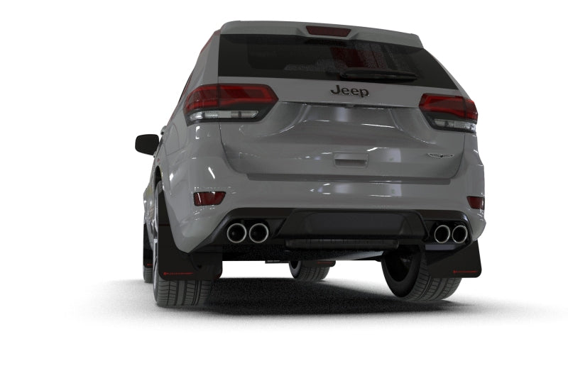 Rally Armor 18-22 Jeep Grand Cherokee SRT Trackhawk Black UR Mud Flap - White Logo-Mud Flaps-Grocery Getter Performance