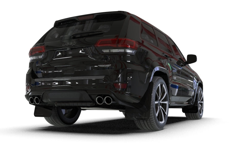 Rally Armor 18-22 Jeep Grand Cherokee SRT Trackhawk Black UR Mud Flap - White Logo-Mud Flaps-Grocery Getter Performance