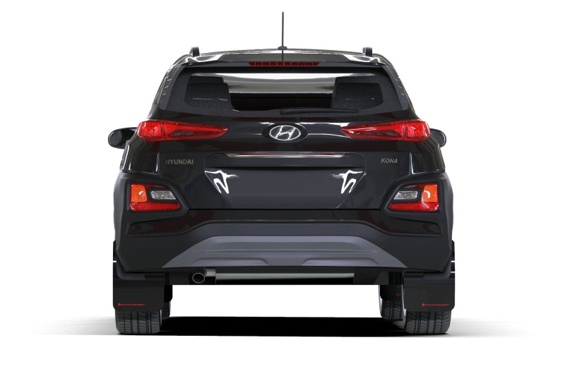 Rally Armor 18-23 Hyundai Kona Black UR Mud Flap Red Logo-Mud Flaps-Grocery Getter Performance