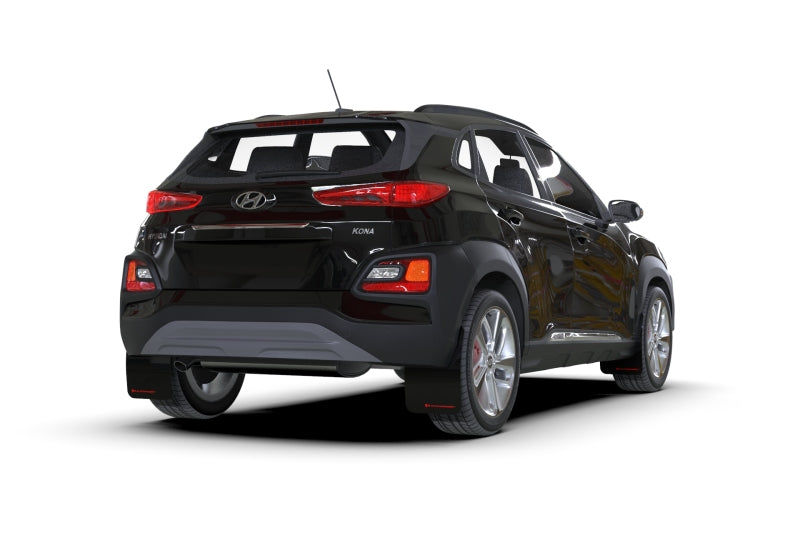 Rally Armor 18-23 Hyundai Kona Black UR Mud Flap Red Logo-Mud Flaps-Grocery Getter Performance