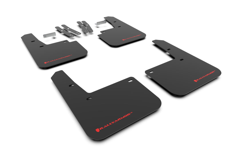 Rally Armor 18-23 Hyundai Kona Black UR Mud Flap Red Logo-Mud Flaps-Grocery Getter Performance