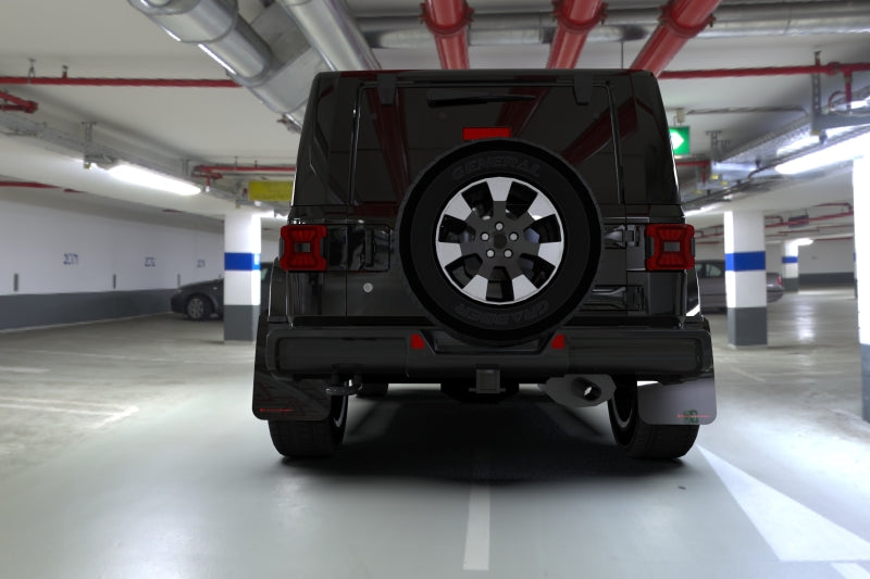 Rally Armor 18-25 Jeep JL Wrangler Black UR Mud Flap w/Grey Logo-Mud Flaps-Grocery Getter Performance