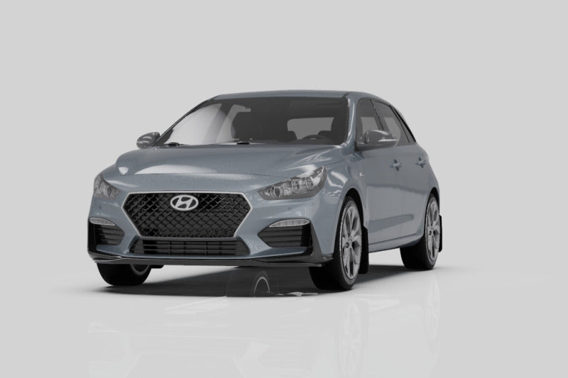Rally Armor 19-21 Hyundai Elantra GT N Line/i30 Black UR Mud Flap w/Performance Blue Logo-Mud Flaps-Grocery Getter Performance