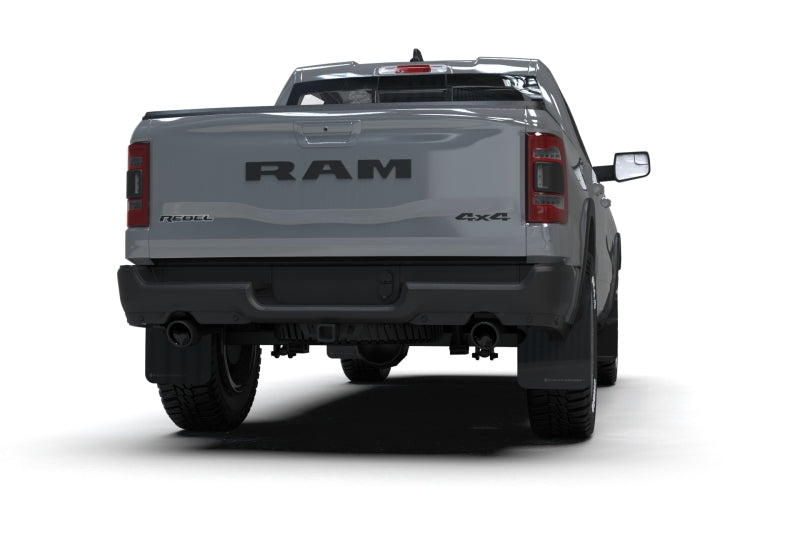 Rally Armor 19-25 Dodge Ram 1500 Rebel Black UR Mud Flap w/Red Logo-Mud Flaps-Grocery Getter Performance