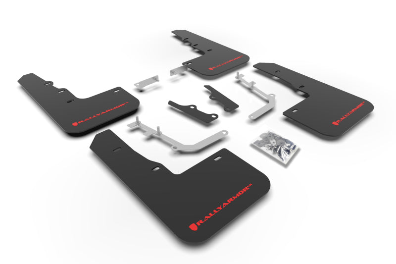 Rally Armor 20-26 Hyundai Venue Black Mud Flap Red Logo-Mud Flaps-Grocery Getter Performance