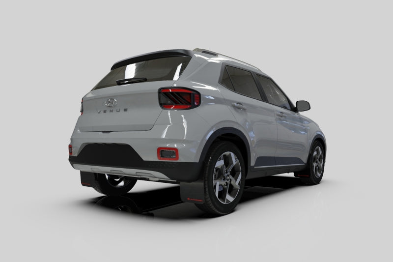 Rally Armor 20-26 Hyundai Venue Black Mud Flap White Logo-Mud Flaps-Grocery Getter Performance