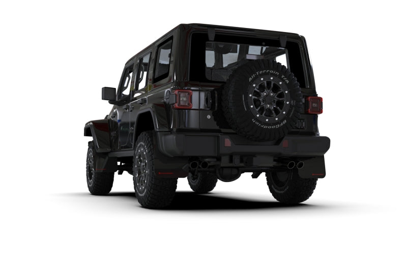 Rally Armor 2018+ Jeep Wrangler Rubicon JL Black UR Mud Flap w/ Metallic Black Logo-Mud Flaps-Grocery Getter Performance