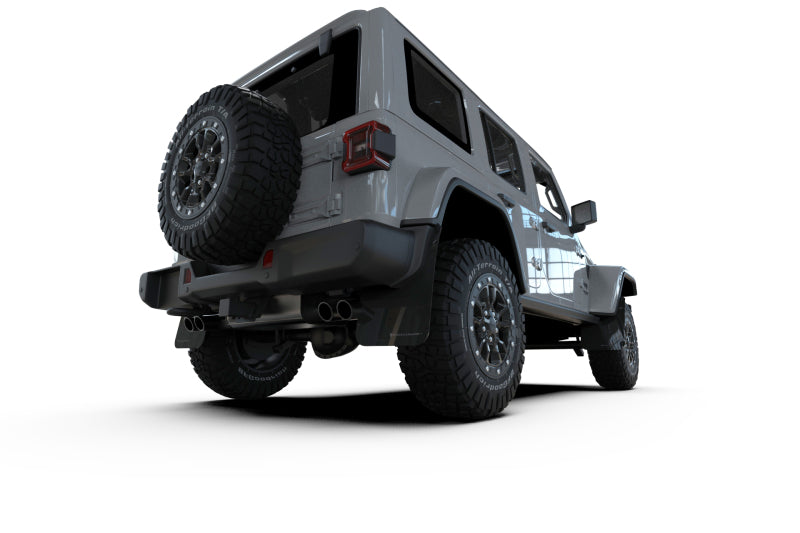 Rally Armor 2018+ Jeep Wrangler Rubicon JL Black UR Mud Flap w/ Metallic Black Logo-Mud Flaps-Grocery Getter Performance