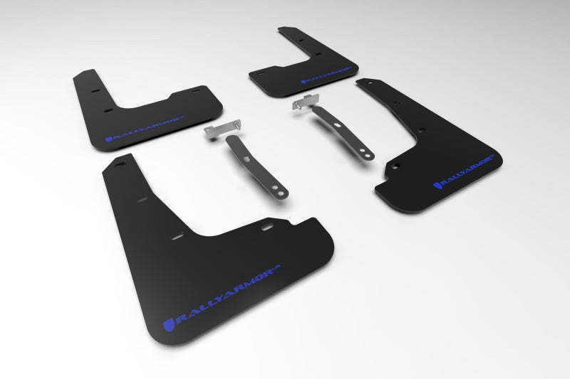 Rally Armor 21-23 Hyundai Elantra Black UR Mud Flap w/Blue Logo-Mud Flaps-Grocery Getter Performance