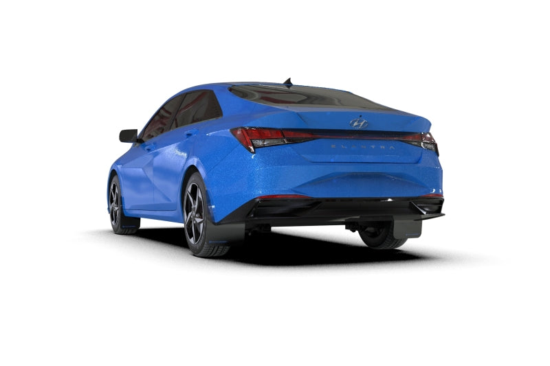 Rally Armor 21-23 Hyundai Elantra Black UR Mud Flap w/Blue Logo-Mud Flaps-Grocery Getter Performance