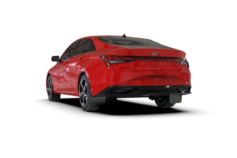 Rally Armor 21-23 Hyundai Elantra Black UR Mud Flap w/Blue Logo-Mud Flaps-Grocery Getter Performance