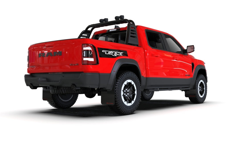 Rally Armor 21-25 Dodge Ram 1500 TRX Black UR Mud Flap - White Logo-Mud Flaps-Grocery Getter Performance