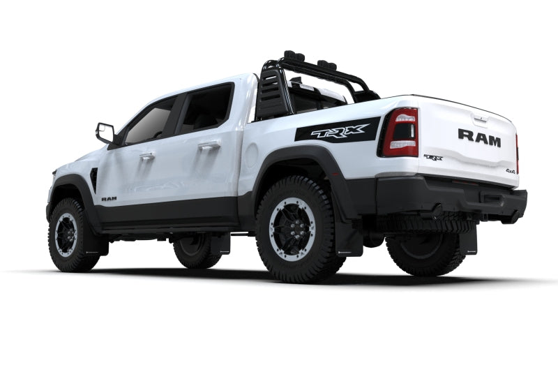 Rally Armor 21-25 Dodge Ram 1500 TRX Black UR Mud Flap - White Logo-Mud Flaps-Grocery Getter Performance