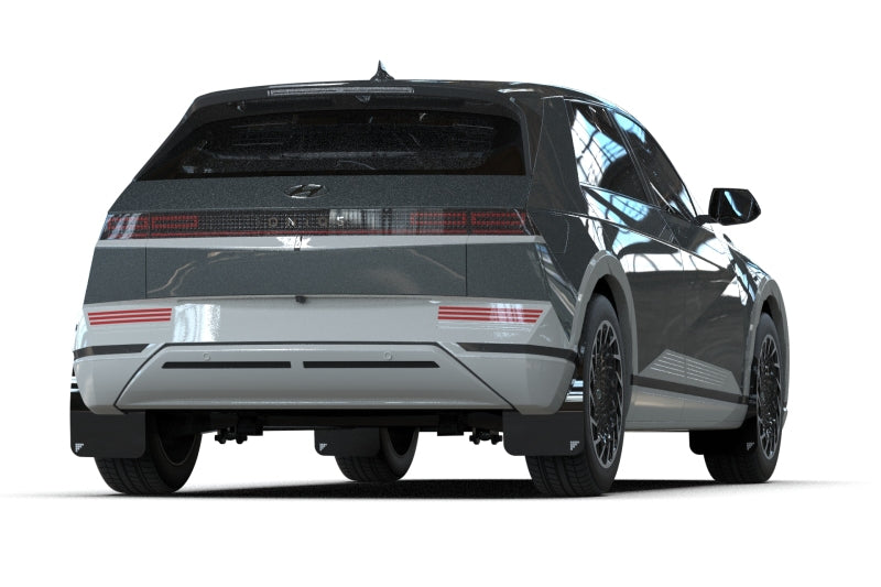 Rally Armor 22-24 Hyundai Ioniq 5 Black UR Mud Flap Silver Battery Logo-Mud Flaps-Grocery Getter Performance