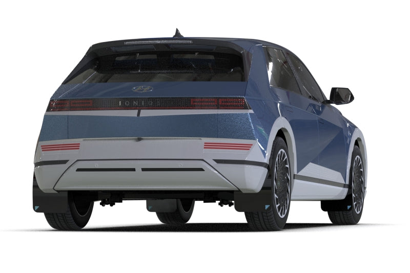 Rally Armor 22-24 Hyundai Ioniq 5 Black UR Mud Flap Silver Battery Logo-Mud Flaps-Grocery Getter Performance