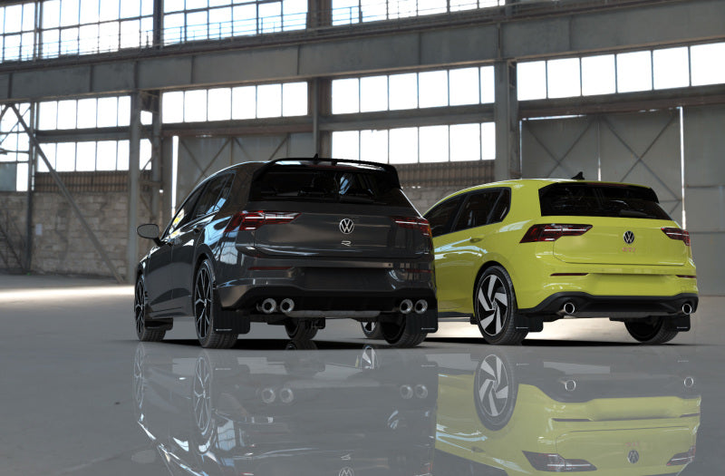 Rally Armor 22-25 VW MK8 Golf GTI/R Red UR Mud Flap w/White Logo-Mud Flaps-Grocery Getter Performance