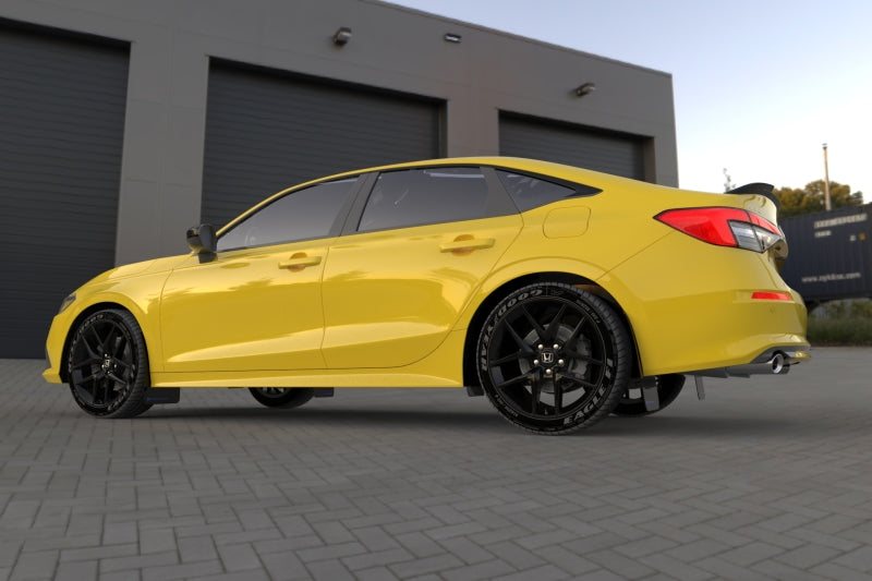 Rally Armor 22-26 Honda Civic/Civic Si/Sport Black UR Mud Flap w/Grey Logo-Mud Flaps-Grocery Getter Performance