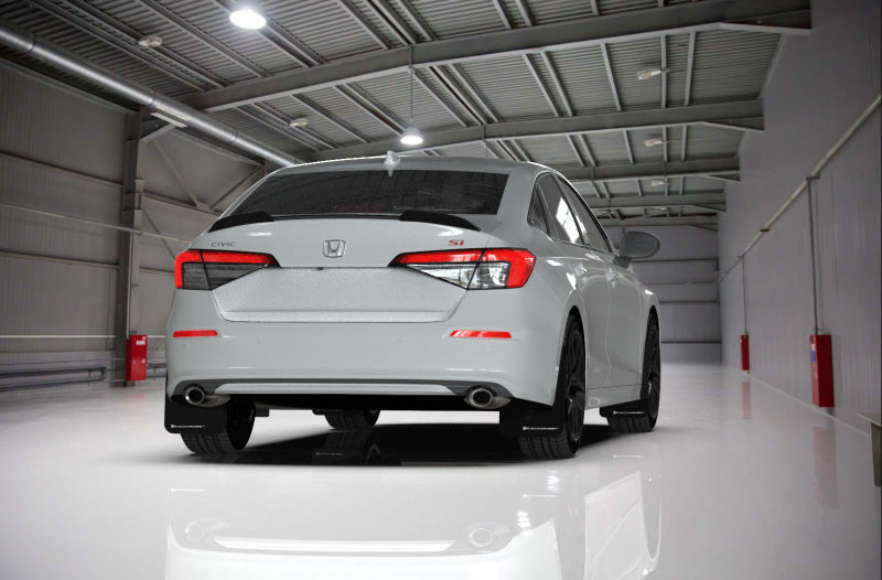 Rally Armor 22-26 Honda Civic/Civic Si/Sport Black UR Mud Flap w/Red Logo-Mud Flaps-Grocery Getter Performance