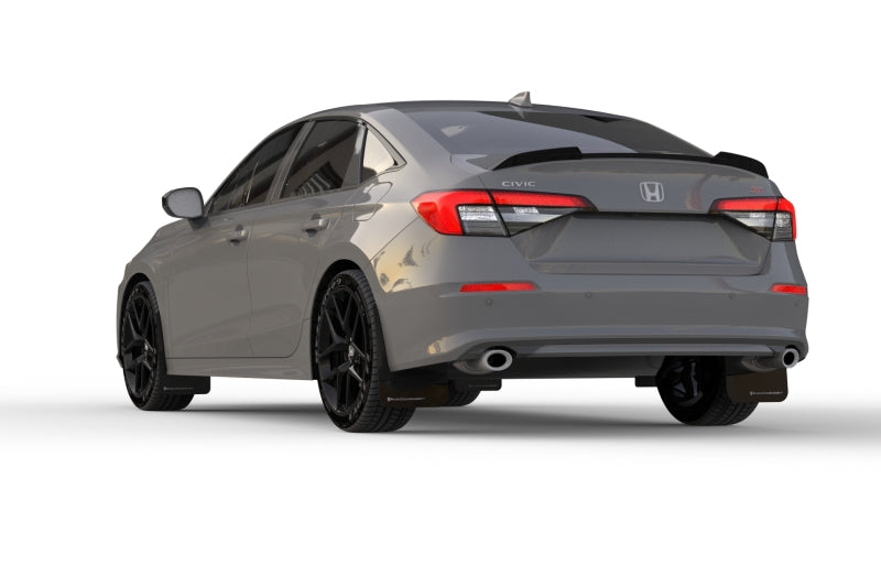 Rally Armor 22-26 Honda Civic/Civic Si/Sport Black UR Mud Flap w/Red Logo-Mud Flaps-Grocery Getter Performance