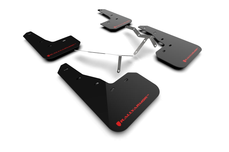 Rally Armor 22-26 Honda Civic/Civic Si/Sport Black UR Mud Flap w/Red Logo-Mud Flaps-Grocery Getter Performance