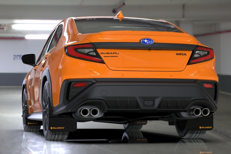 Rally Armor 22-26 Subaru WRX Black UR Mud Flap Altered Font Orange Logo-Mud Flaps-Grocery Getter Performance