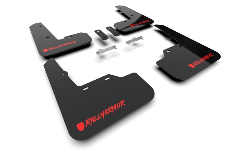 Rally Armor 22-26 Subaru WRX Black UR Mud Flap Altered Font Red Logo-Mud Flaps-Grocery Getter Performance