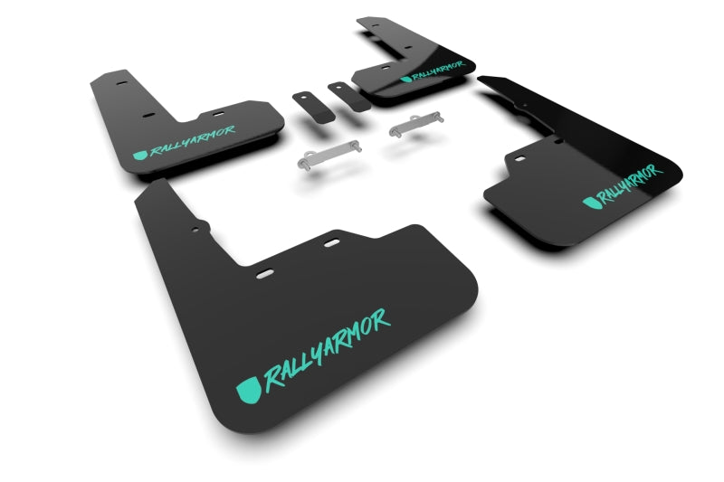 Rally Armor 22-26 Subaru WRX Black UR Mud Flap Altered Font Teal Logo-Mud Flaps-Grocery Getter Performance
