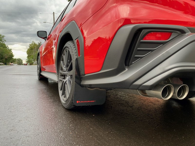 Rally Armor 22-26 Subaru WRX Black UR Mud Flap w/Red Logo-Mud Flaps-Grocery Getter Performance