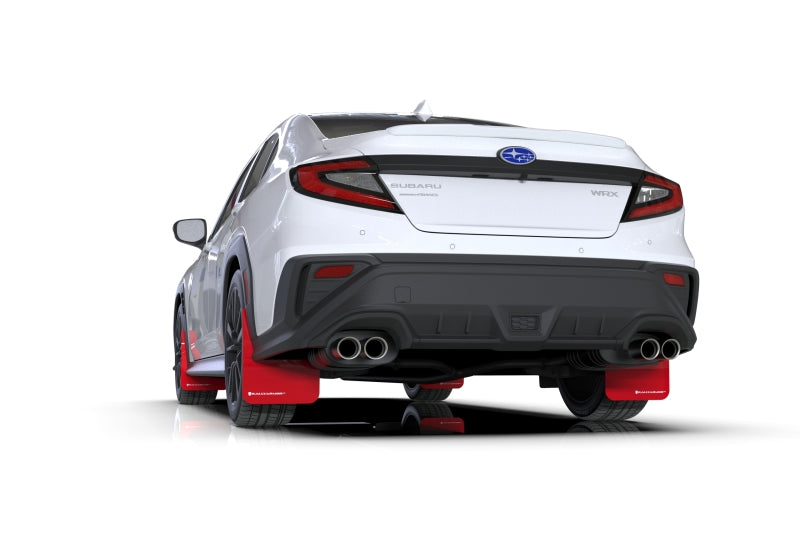 Rally Armor 22-26 Subaru WRX Red UR Mud Flap w/White Logo-Mud Flaps-Grocery Getter Performance