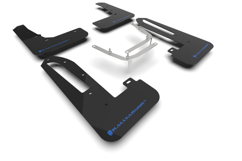 Rally Armor 23-26 Honda Civic Type R Black Mud Flap Light Blue Logo-Mud Flaps-Grocery Getter Performance