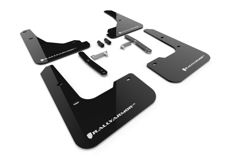 Rally Armor 24-26 Hyundai Elantra Black Mud Flap White Logo-Mud Flaps-Grocery Getter Performance