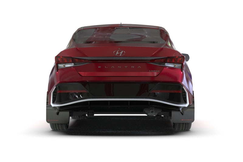 Rally Armor 24-26 Hyundai Elantra Black Mud Flap White Logo-Mud Flaps-Grocery Getter Performance