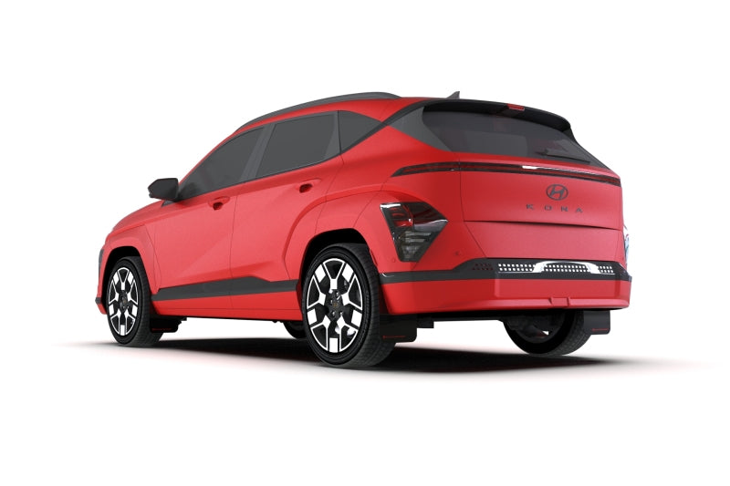 Rally Armor 24-26 Hyundai Kona/Kona EV Black UR Mud Flap w/Metallic Black Logo-Mud Flaps-Grocery Getter Performance