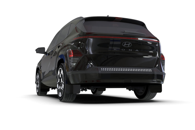 Rally Armor 24-26 Hyundai Kona/Kona EV Black UR Mud Flap w/Metallic Black Logo-Mud Flaps-Grocery Getter Performance