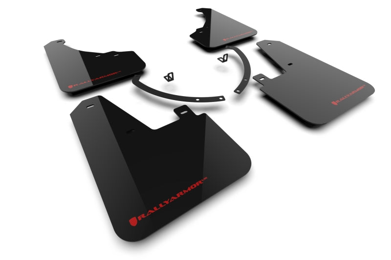 Rally Armor 24-26 Hyundai Santa Fe Black Mud Flap w/Red Logo-Mud Flaps-Grocery Getter Performance