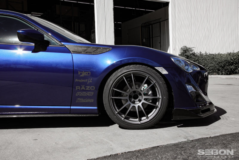Seibon 12-13 BRZ/FRS FR Style Carbon Fiber Fender Ducts (Pair)-Carbon Accessories-Grocery Getter Performance